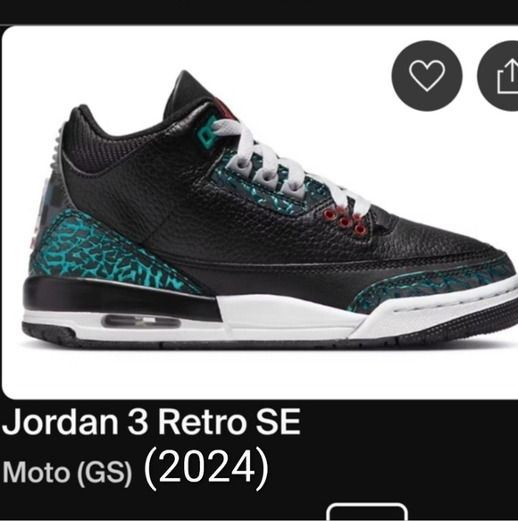 Jordan Other - Jordan 3 Retro SE Rare Moto (GS) Boys 5Y Girls 6.5 EUC